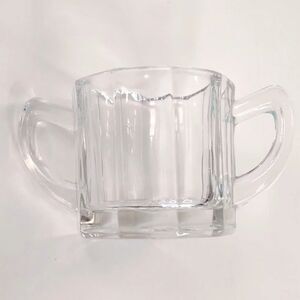 Vintage Sugar Bowl with 2 Handles Clear Glass no lid